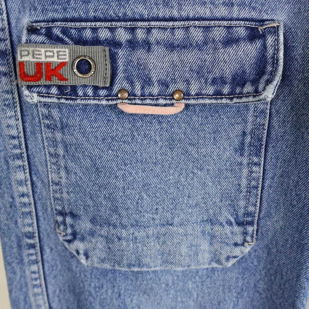 Vintage 90s Pepe Jeans Denim Worxx Straight‎ Leg Size 14 Kids Skate Blue Cotton